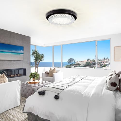Crystal Flush Mount Ceiling Light LED Dimmable Closet Light Bathroom Light