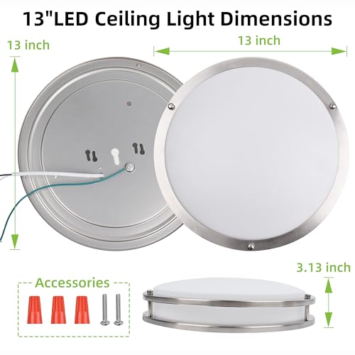 13 inch Flush Mount LED Ceiling Light Fixture (2 Count)