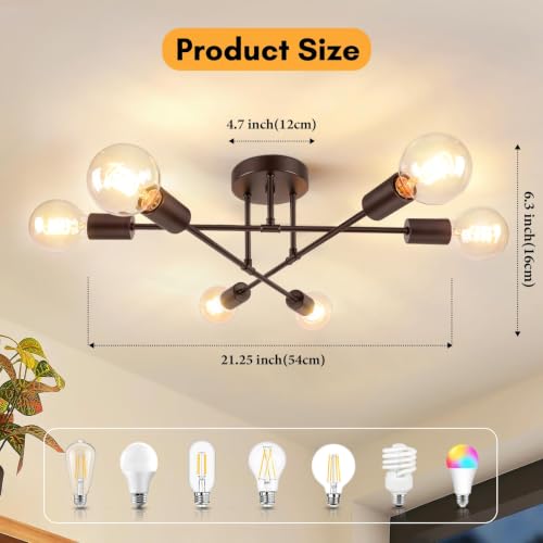 Modern Sputnik Chandelier Ceiling Light Fixture 6