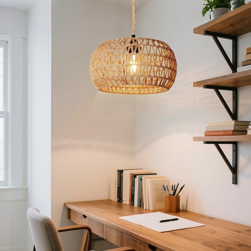 Hanging Light Lamp Shades Boho Rattan Lamp Shades
