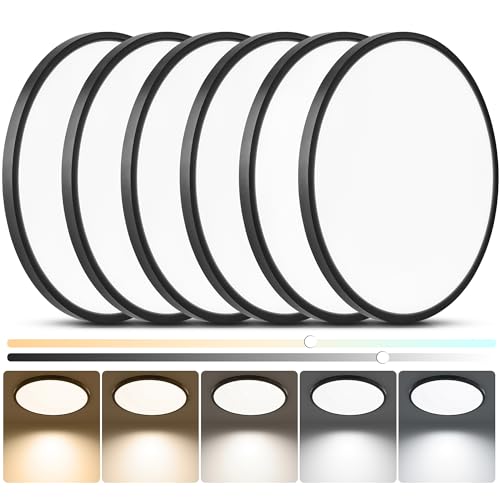 6 Pack 15.8in Hardwired LED Flush Mount Ceiling Light (6 Count)