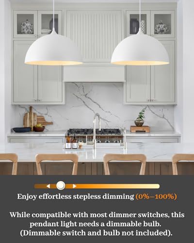 White Pendant Lights Kitchen Island (2 Count)