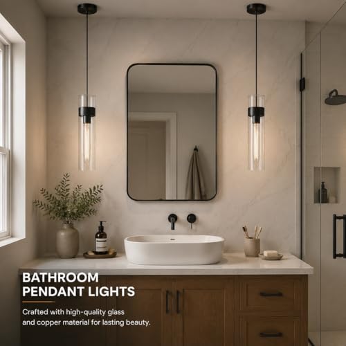 Modern Glass Black Pendant Lights Kitchen Island