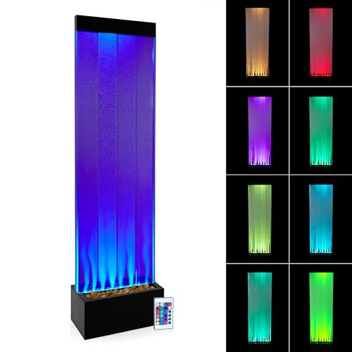72" Tall Indoor Floor Bubble Wall Fountain with Remote and Color
