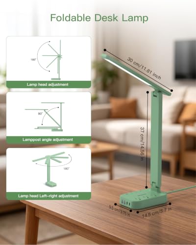 LED Desk Lamp Power Strip with 4 USB 3 Outlets