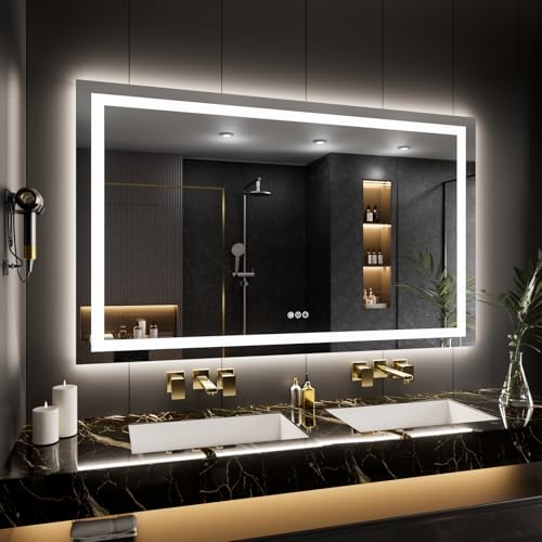 66"X40" LED Bathroom Mirror with Lights