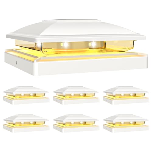 White Solar Post Cap Lights (6 Count)