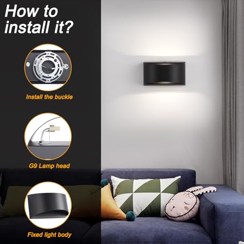 Black Modern LED Wall Sconces