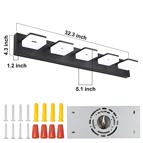 3 Colors Dimmable Black Vanity Light