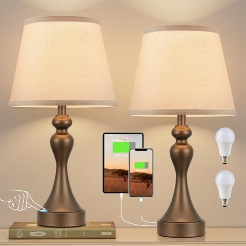 Touch Lamps for Nightstand (2 Count)