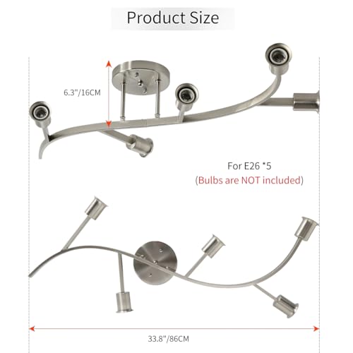 Modern Brushed Nickel Light Fixture Ceiling 5