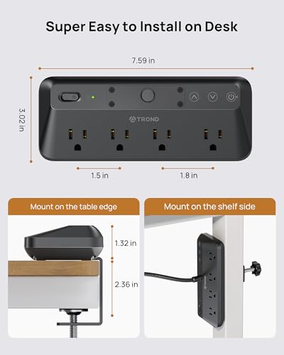 LED Desk Lamp with Clamp Power Strip