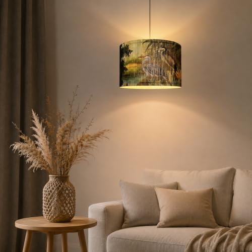 Rustic And Retro Bamboo Pendant Lamp shade Tropical Colorful Animals Design