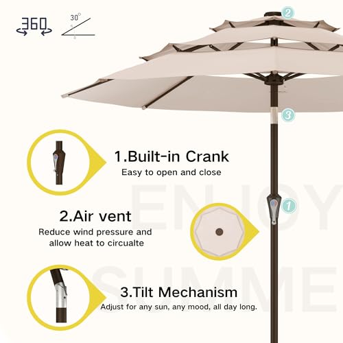 9ft 3 Tier Patio Umbrella
