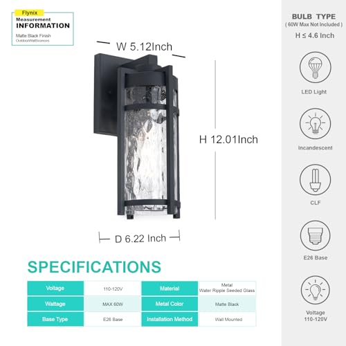 Outdoor Wall Light Fixtures (2 Count)
