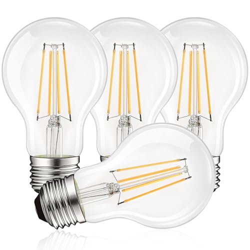 Vintage A19 LED Light Bulbs 60W Equivalent (4 Count)