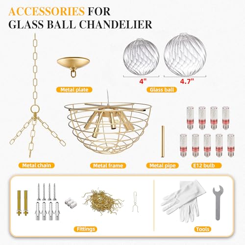 Nordic Bubble Ball Glass Chandelier 31"