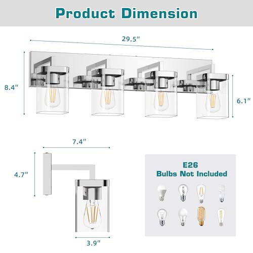 Chrome Bathroom Vanity Light