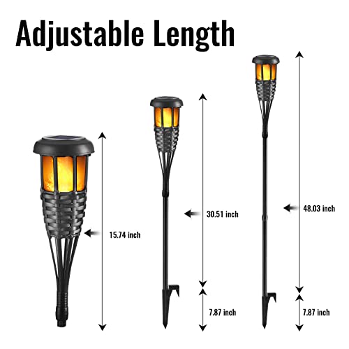 Solar Torch Light with Flickering Flame (4 Count)
