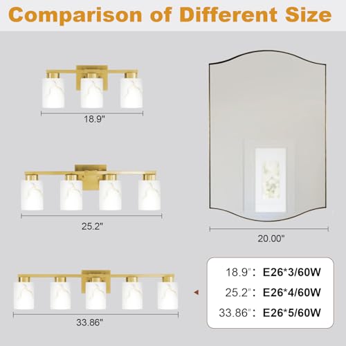 3 Light Bathroom Light Fixtures (3 Count)