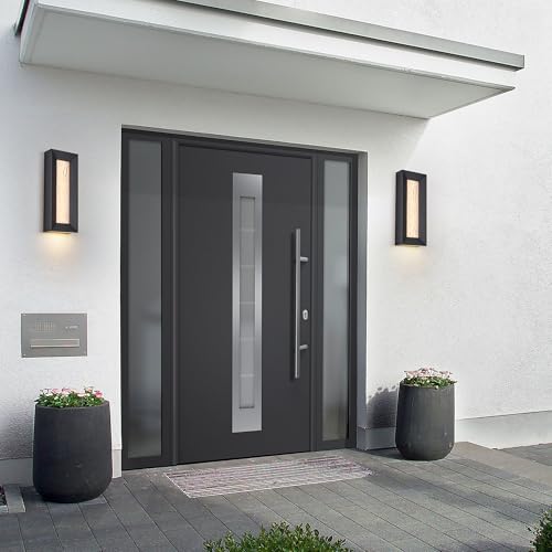Modern 15in LED Outdoor or Indoor Wall Light with Cast Art Glass