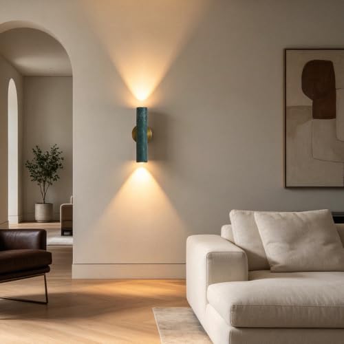 Green Marble Cylinder Wall Sconce