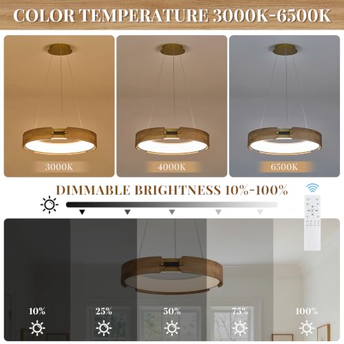 Wood LED Chandelier
