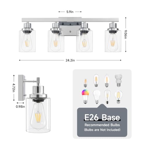 4 Light Chrome Vanity Lights