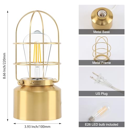 Small Touch Gold Table Lamp for Small Spaces