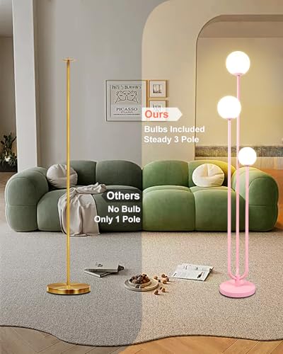 63IN 3 Light Dimmable Floor Lamp (3 Count)