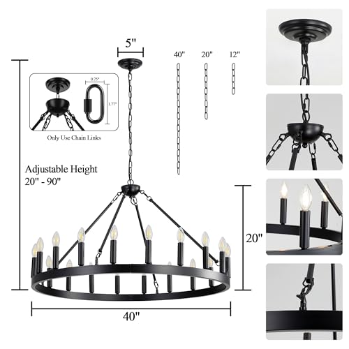 Black Wagon Wheel Chandelier