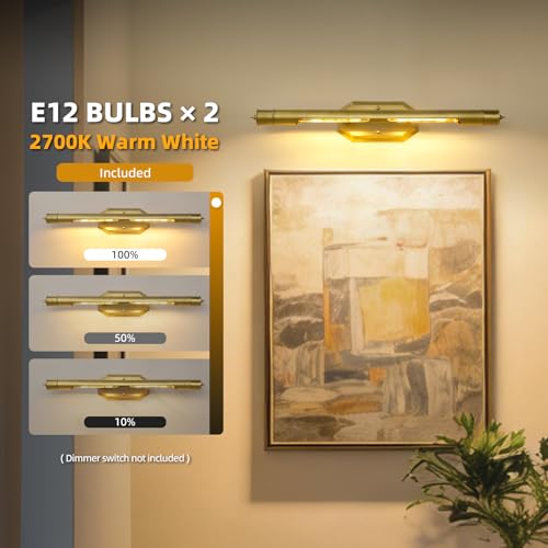 Brass Vintage Picture Light Hardwired