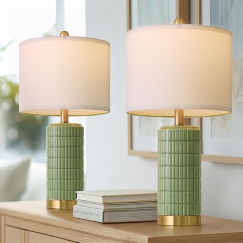 Bedside Table Lamps Set of 2 for Living Room with 2 USB Ports (2 Count)
