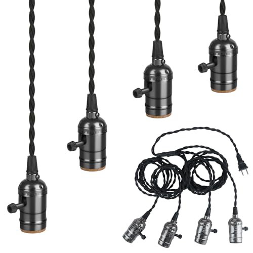 Vintage Plug in Pendant Light Kit with 1