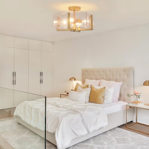 Gold Flush Mount Ceiling Light (4 Count)