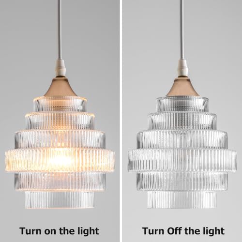 Clear Stripes Glass Lamp Shades Set of 2 (2 Count)