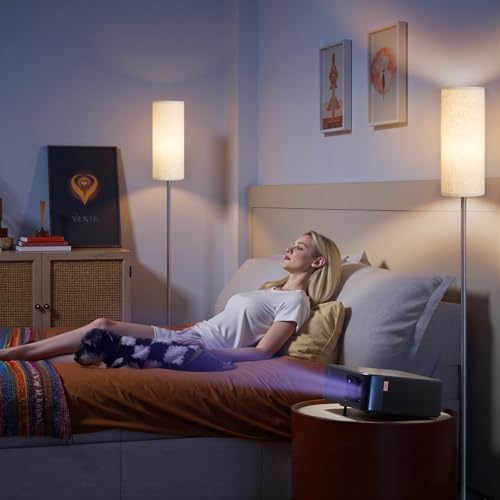 Set of 2 Slim Floor Lamps for Living Room with 2 Magnetic Remotes and Foot Switch (2 Count)