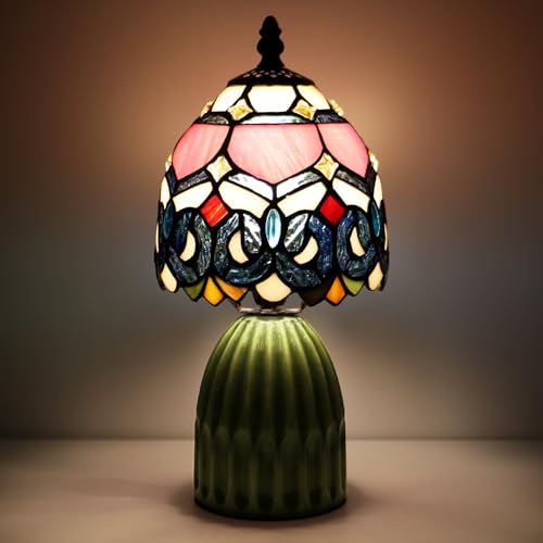 Tiffany Stained Glass Mushroom Table Lamp 12.5 Inch