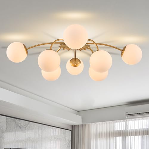 8 Light Milk Glass Pendant Light