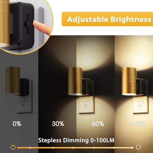 Night Light Dimmable Night Lights Plug into Wall (2 Count)