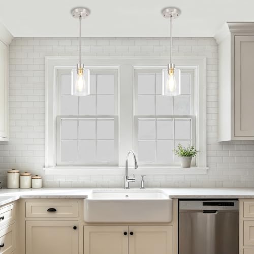 Brushed Nickel Pendant Lights Kitchen Island Modern Hanging Light Fixtures