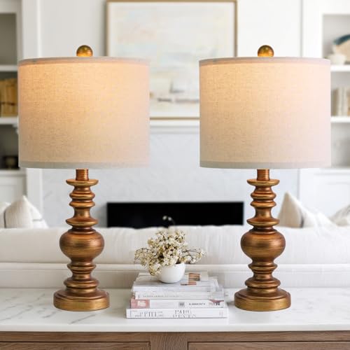 20" Antique Gold Table Lamps Set of 2 (2 Count)