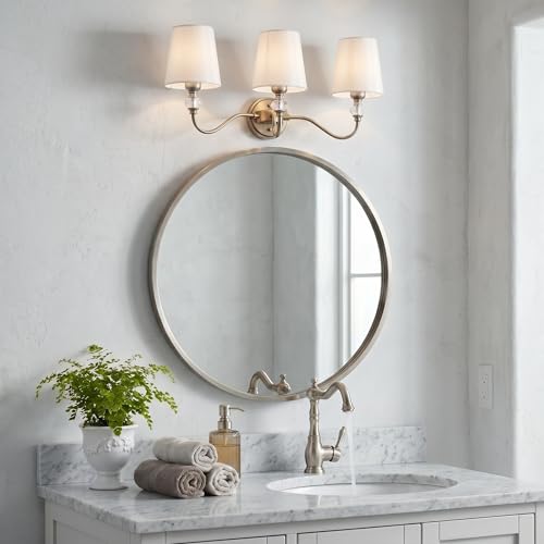 3 Light Bathroom Vanity Light Fixtures Over Mirror