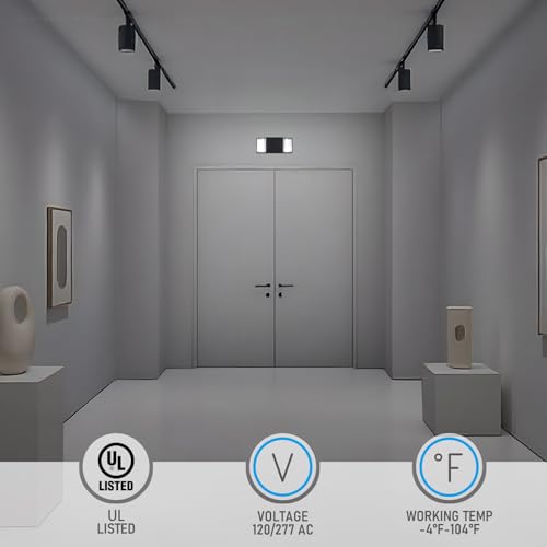 6 Pack LED Emergency Lighting with Battery Backup Black (6 Count)