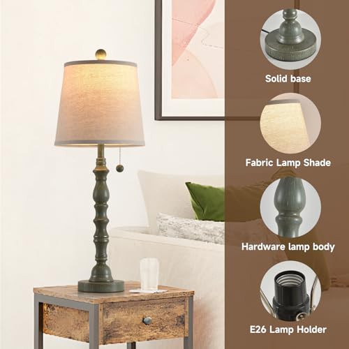 Lamps Set of 2 Modern Farmhouse Table Lamp Bedside Reading Lamps Living Room End Tables Set Lamps for Night Stands Bedroom Night Lamp (2 Count)