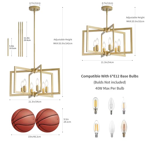Modern Gold Chandeliers for Dining Room