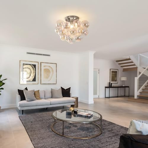 Brushed Nickel Flush Mount Ceiling Light Fixture
