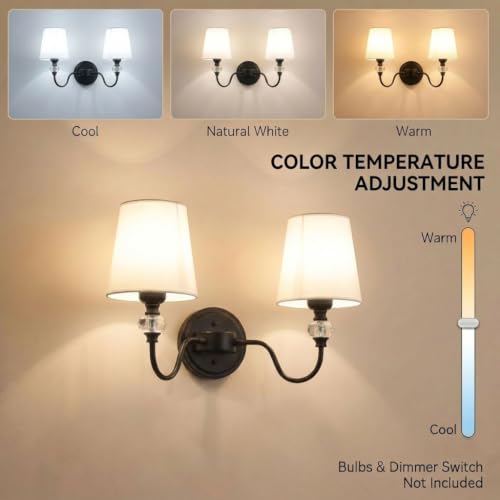 2 Light Vintage Bathroom Vanity Light Fixtures Over Mirror
