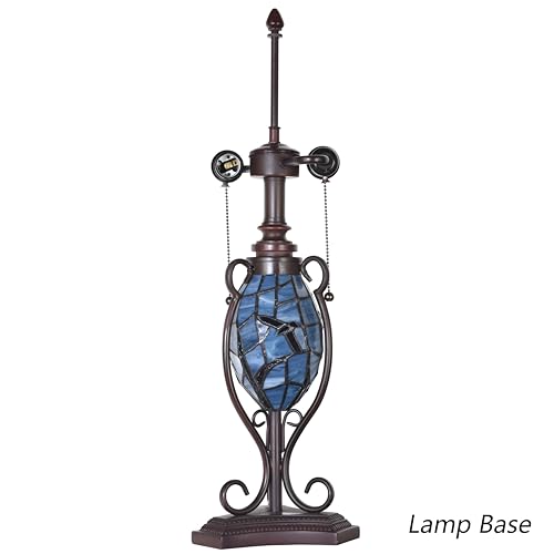 L10954 Raven Tiffany Style Stained Glass Table Lamp