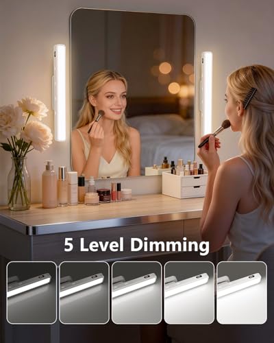 3W Rechargeable Vanity Lights for Mirror with Remote Control (2 Count)